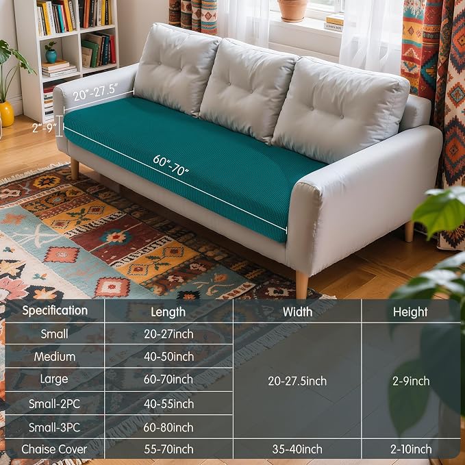 Hokway Couch Cushion Covers Stretch Cushion Covers Sofa Seat Cushion Slipcover - Image 3
