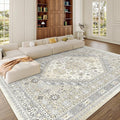 9x12 Area Rugs for Living Room, Large Washable Rug, Dining Room, Low Pile by Zesthome