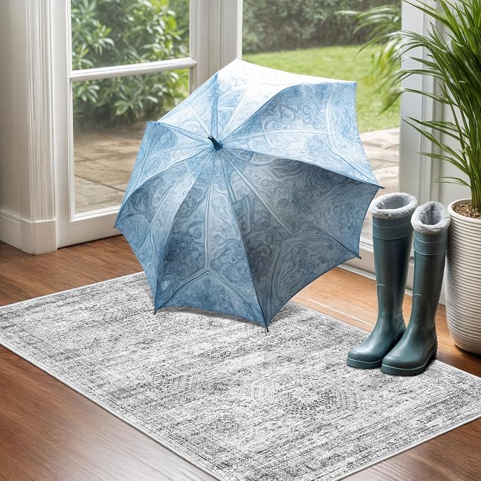 2x3 Rug Non Slip, Small Washable Entryway Rug, Runner - Image 4