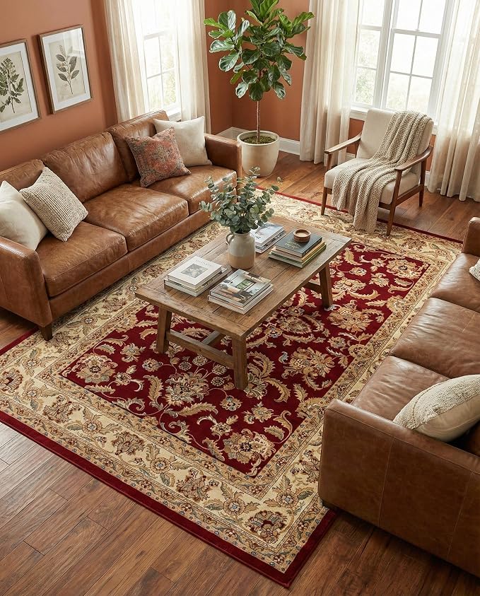 Rugs.com Aditi Collection Rug – 10x14 Red Medium-Pile Rug Perfect - Image 4