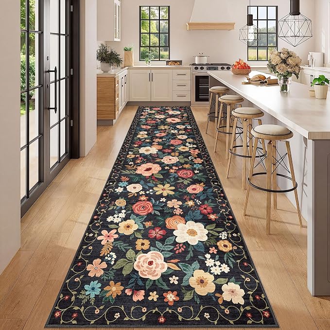 DUKINO 3x12 Washable Runner Rug, Long Hallway Runner Rug Non Slip, Low Pile - Image 3