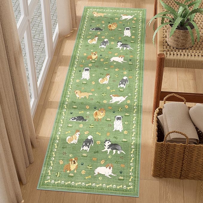 DUKINO 2.6x8 Kitchen Runner Rug, Washable Non Slip Dog Rug, Stain Resistant - Image 7