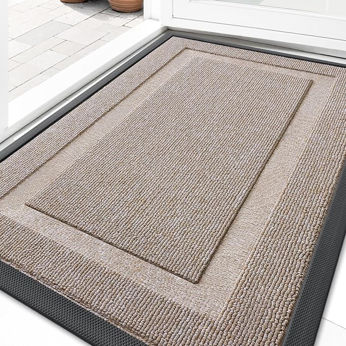 OLANLY Front Door Mat Outside 33x21, All-Season Heavy-Duty Rubber Doormat | by OLANLY