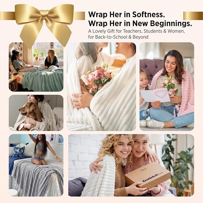 Bedsure Soft Beige Throw Blanket - Image 2