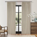 Oatmeal Beige Linen Pinch Pleat Blackout Curtains 84 Inches Long by Twodrapes