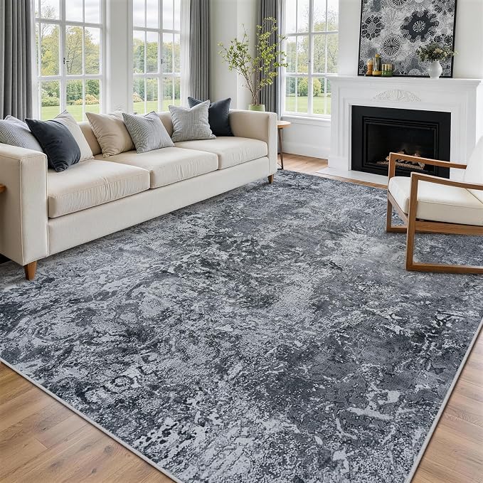 Aelenmu 8x10 Area Rugs for Living Room Washable Bedroom Dining Room Black | - Image 3