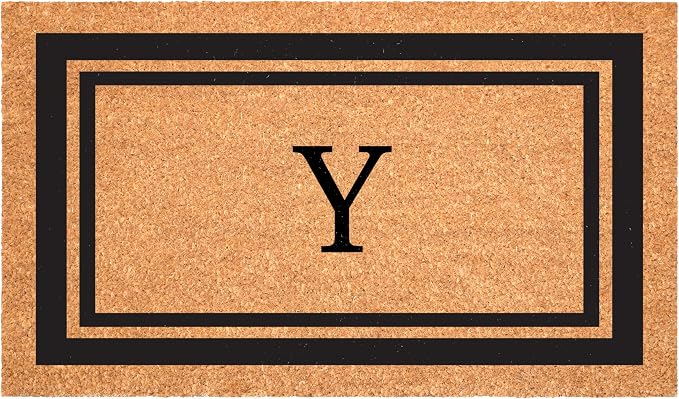 Calloway Mills 152961830Y Black Border 18" x 30" Monogram Doormat by Callowaymills