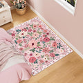 DUKINO 3x4 Area Rug, Floral Washable Rug by DUKINO