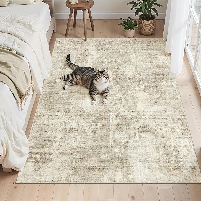 Soalmost Abstract 4x6 Area Rug Washable Rugs by Soalmost
