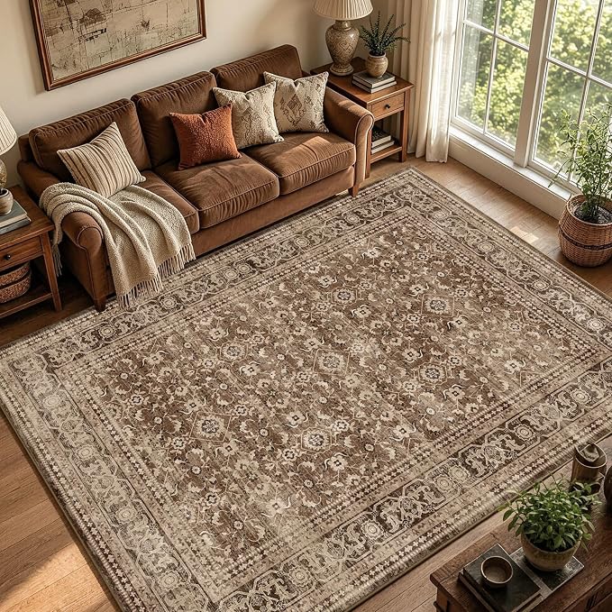 4x6 Ft Area Rugs for Living Room, Soft Non-Slip Machine Washable Rug, Vintage - Image 2