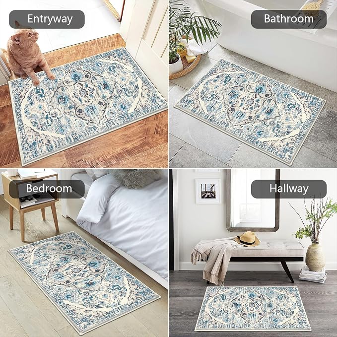HEBE Indoor Door Mat 2'x3', Washable Welcome Mat - Image 4