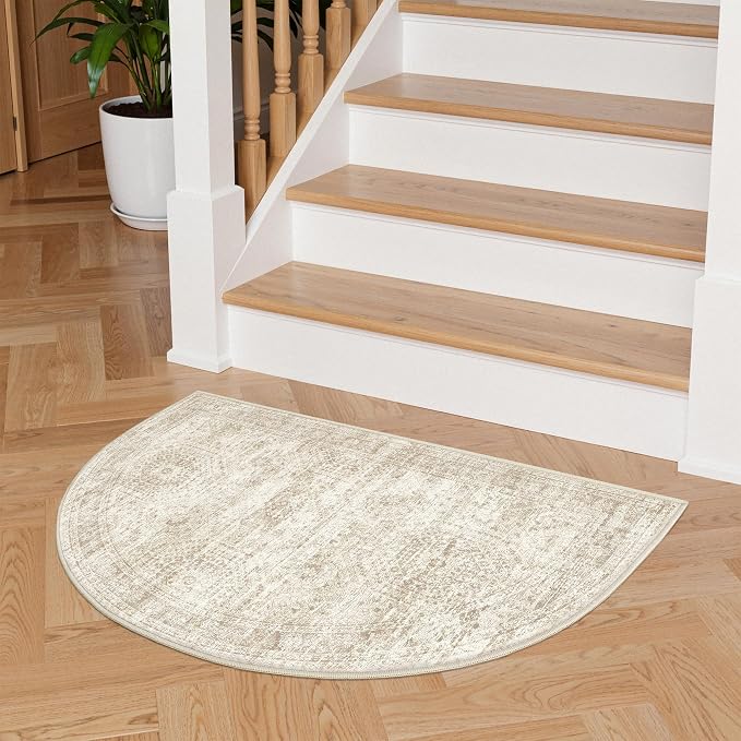 2x3 Half Circle Rug, Small Washable Entryway Rug, Front Door, Soft Welcome Mat - Image 5