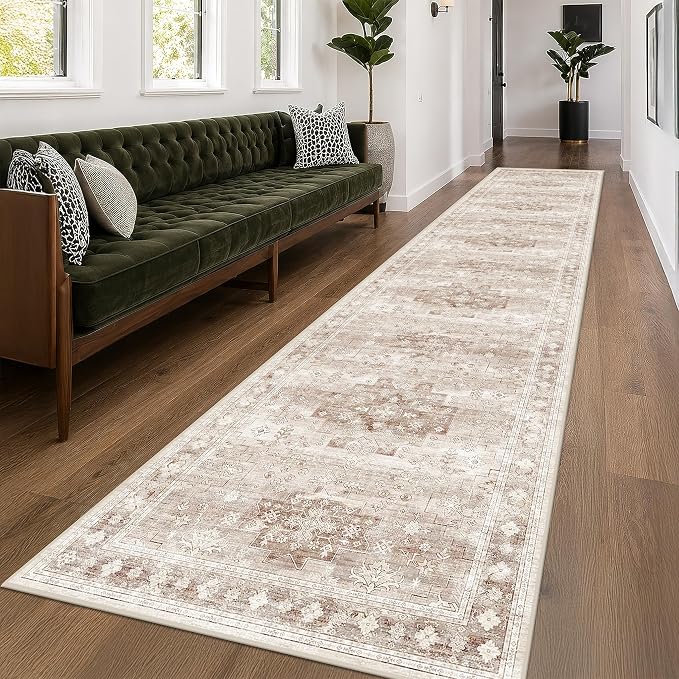Beige Boho 3x16 Extra Long Runner Rug by HazoHaus