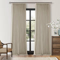 Oatmeal Linen Pinch Pleated Blackout Curtains 96 Inches Long 2 Panels Set | by Twodrapes