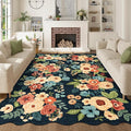 DUKINO 6x9 Area Rugs, Floral Washable Living Room Rug Non Slip, Stain Resistant by DUKINO