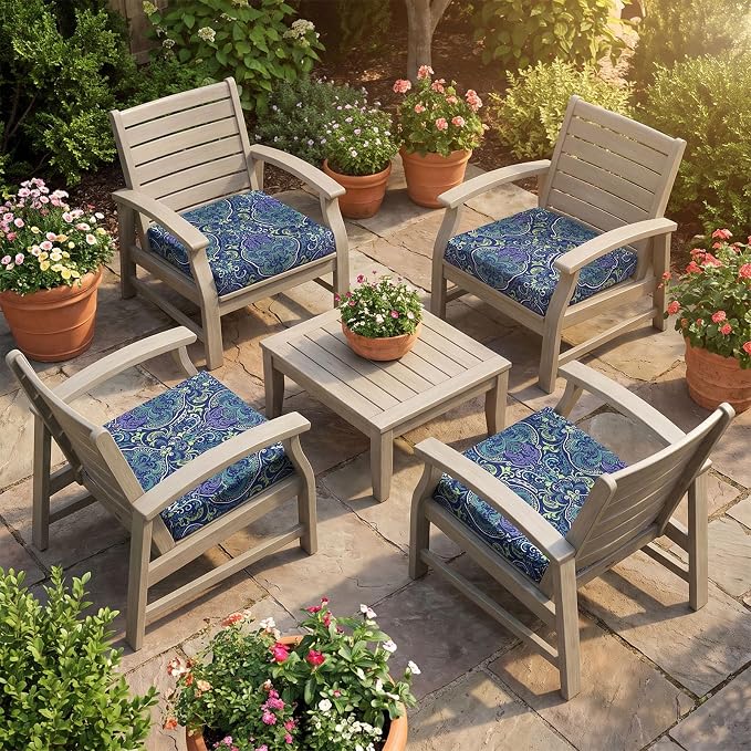 4Pcs Patio Cushion Covers Stretch Outdoor Furniture Protector Slipcovers | - Image 6