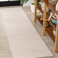 Eyely NCS101A-28 Scandinavian Odense Minimalist Angle Geometric Indoor Runner Rug, Modern, Contemporary, Coastal, Bohemian, Bedroom, Kitchen, Living Room, Non Shedding, Ivory/Cream, 2' x 8'