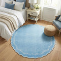 GarveeHome Round Area Rug 5ft Scalloped Washable Circle Rug by GarveeHome