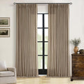 Farmhouse Pinch Pleated Tan Brown Linen Curtains 102 Inches Long | 102 Inch by Twodrapes