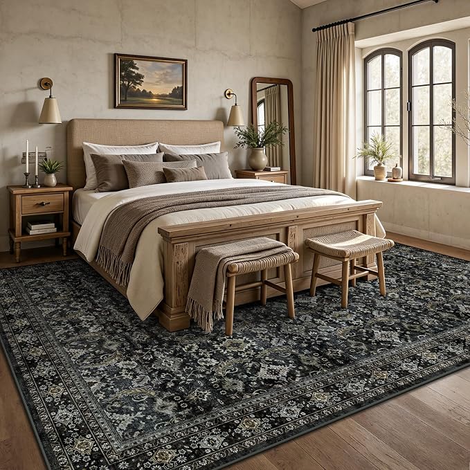 6x9 Area Rugs - Washable Vintage Retro Living Room Rug, Soft Ultra Thin Non - Image 3