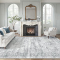 Soalmost 7x10 Area Rug for Living Room Washable Rugs Non-Slip Grey | Low-Pile by Soalmost