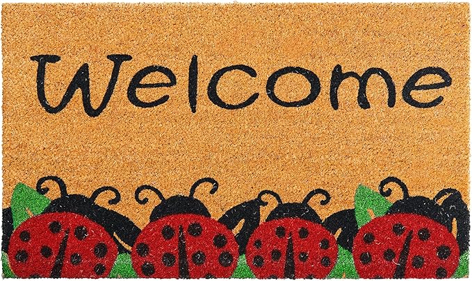 Coir Welcome Mat, 17 x 29 in | 100% Natural Coir, Anti-Shedding, Durable PVC by AmaruDoorMats