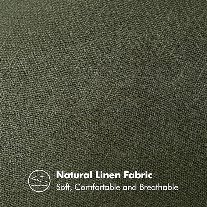 MIULEE Decorative Linen Lumbar Pillow Cover 12x20 Inch Dark Olive Green | Boho - Image 6
