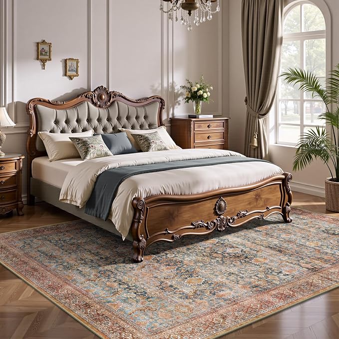 6x9 Area Rugs - Washable Vintage Retro Living Room Rug, Soft Ultra Thin Non - Image 3