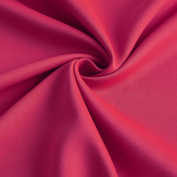 Pinch Pleated Hot Pink Blackout Curtains Short 2 Panels Set 45 Inch Length - Image 7