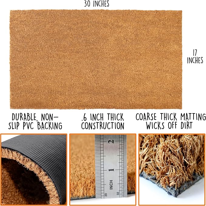 Blank Doormat Coir 30x17 Inch for Screen Printing, Welcome Mat Outdoor 2pk | - Image 2
