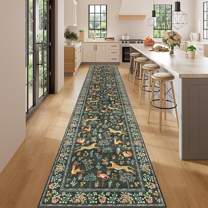 DUKINO 2x14 Runner Rug for Hallway, Soft Animal Washable Runner Rug, Low Pile - Image 3