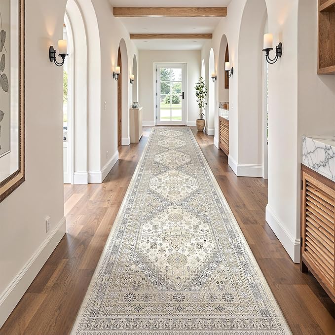 2'6 x 14' Runner Rug Non Slip, Washable Kitchen Rugs, Living Room, Extra Long - Image 3