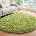 Grass Green Round Area Rug 4ft, Soft Bedroom Circle Rugs Floor Mat by ONASAR