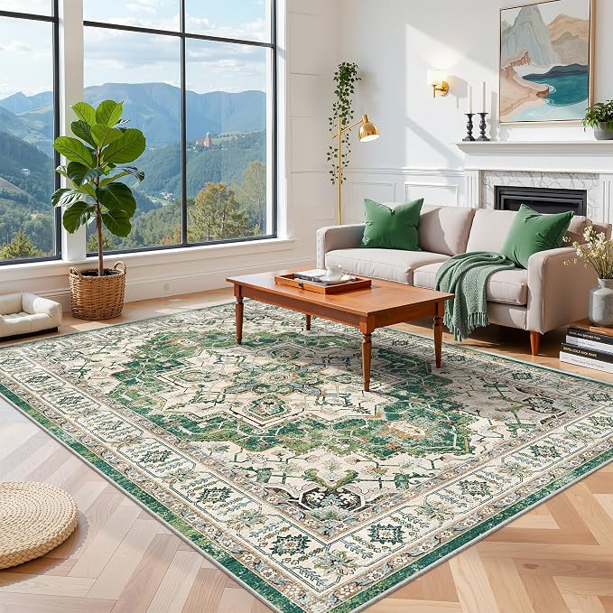 6x9 Area Rugs for Living Room, Large Washable Rug, Dining Room, Low Pile - Image 4