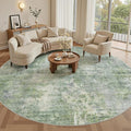 Soalmost Round Rugs 9ft Living Room Circle Area Rug 9x9 Green/Ivory Vintage | by Soalmost