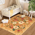 DUKINO 3x5 Area Rug, Floral Washable Rug by DUKINO