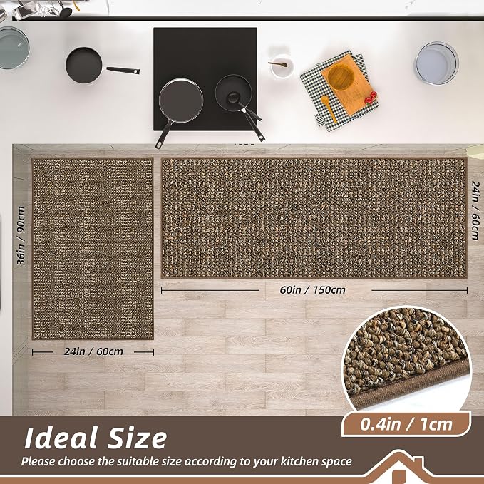 BEQHAUSE Kitchen Rugs and Mats 2PCS Non-Slip, Machine Washable Rugs - Image 2