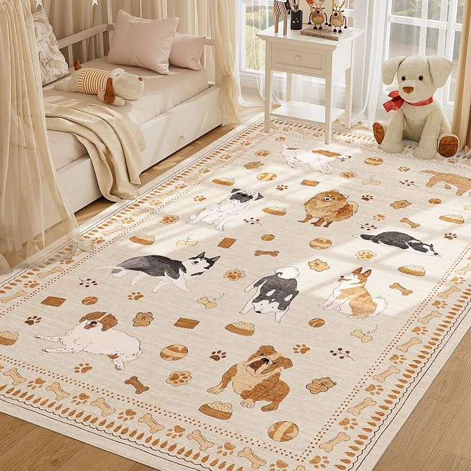 DUKINO 5x7 Area Rugs, Washable Dog Rug - Image 5
