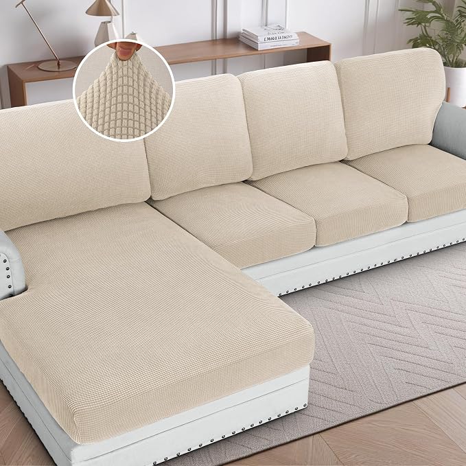 H.VERSAILTEX Sectional Couch Covers 8 Pieces Stretch Sofa Covers by HVERSAILTEX