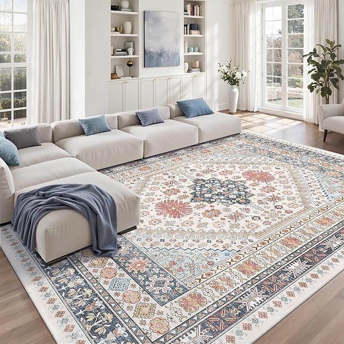 Pink Rugs for Bedroom-8x12 Area Rugs for Living Room, Dining Room, Low Pile - Image 4
