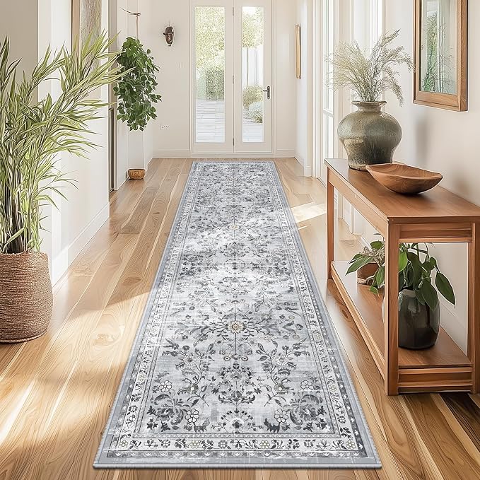 Yamaziot 2x8 Washable Hallway Runner Rug Non Slip Floral Carpet, Stain Resistant - Image 7