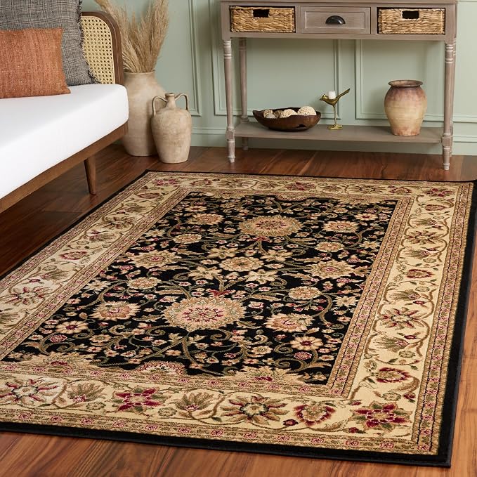 SAFAVIEH Lyndhurst Area Rug 6x8, Traditional Black & Ivory LNH212A - Image 3