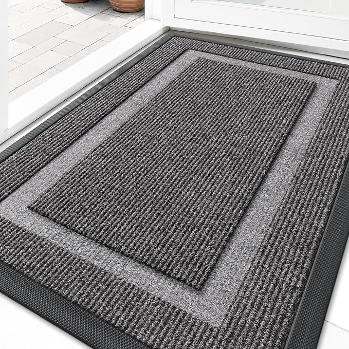 OLANLY Front Door Mat Outside 33x21, All-Season Heavy-Duty Rubber Doormat | by OLANLY