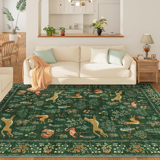 DUKINO 5x7 Area Rugs, Washable Animal Rug - Image 6