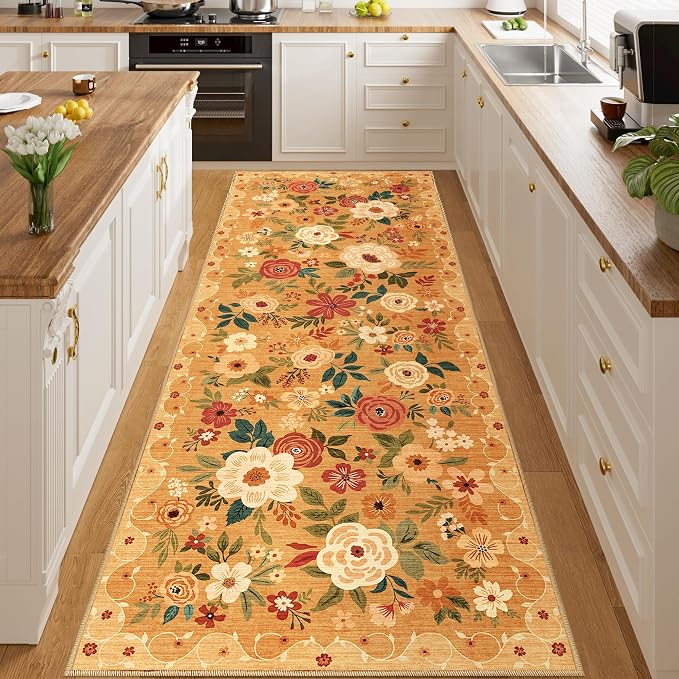DUKINO 3x8 Kitchen Runner Rug, Washable Rug by DUKINO
