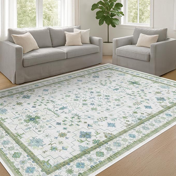 Cream Oushak 6x8 Bedroom Rug - Image 3