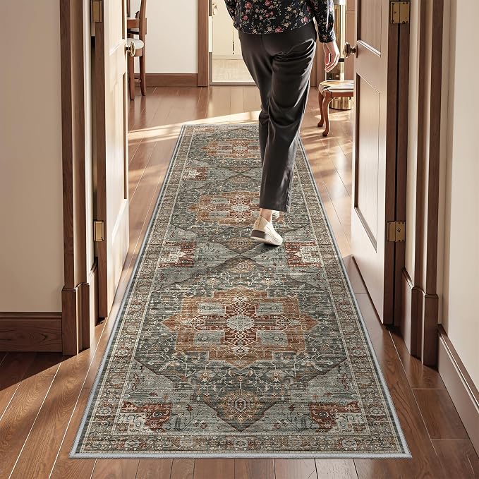 Kitchen Runner Rug Non Slip Washable Rugs 2.5x8, Carpet Runner by Restydon