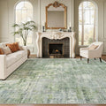 Soalmost 9x12 Area Rugs for Living Room Washable Rug Abstract Green/Ivory | by Soalmost