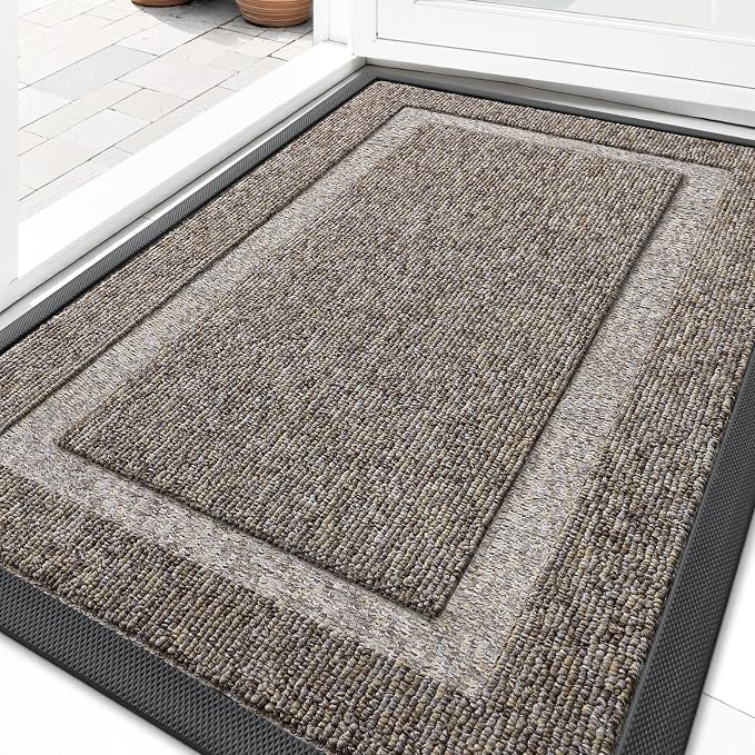 OLANLY Front Door Mat Outside 47x32, All-Season Heavy-Duty Rubber Doormat | by OLANLY