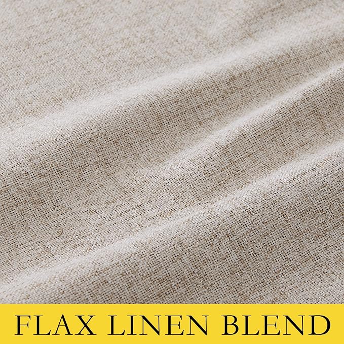 NICETOWN Natural Linen 100% Blackout Short Curtains 48 inches 2 Panels | - Image 9